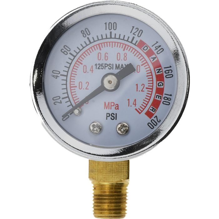 Pressure Gauge, 1-1/2" Dial, 1/8" Thread, Lower Mount
