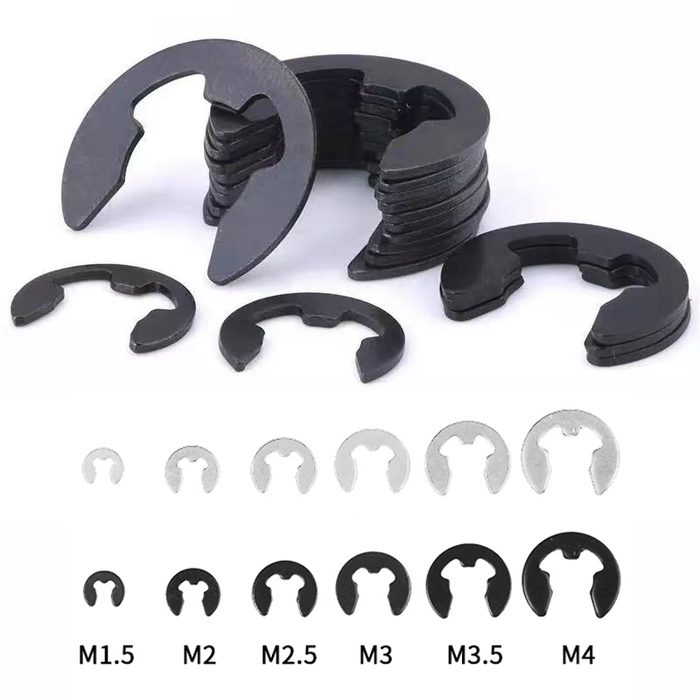 E Clips M1.2 M1.5 M2 M2.5 M3 M3.5 M4 M5 M6 External Circlip Lock Washer Circlip for Shaft