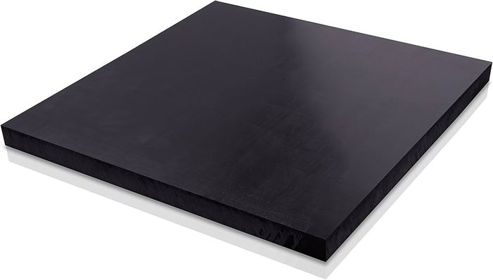UHMW Polyethylene Plastic Sheet, Recycled, Black, 1/2 in