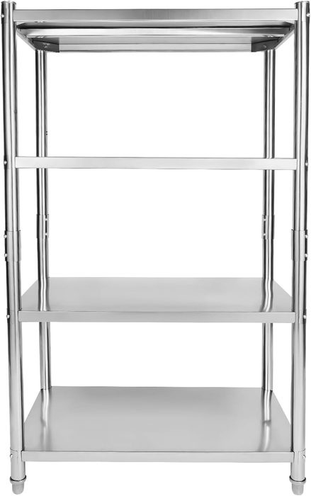 4 Shelf Silver Stainless Steel Shelving Unit