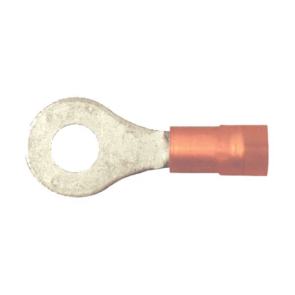 Ring Terminal, #8 Stud Size, 18 AWG, 600 V, Nylon Insulated