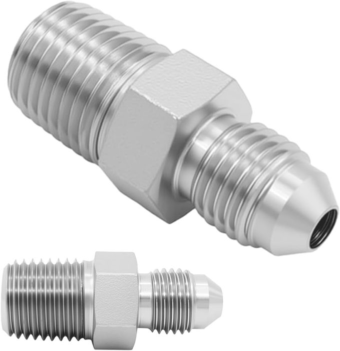 Hydraulic Hose Adapter Fitting: 1/4" JIC 37° Male x 1/4" NPT Male