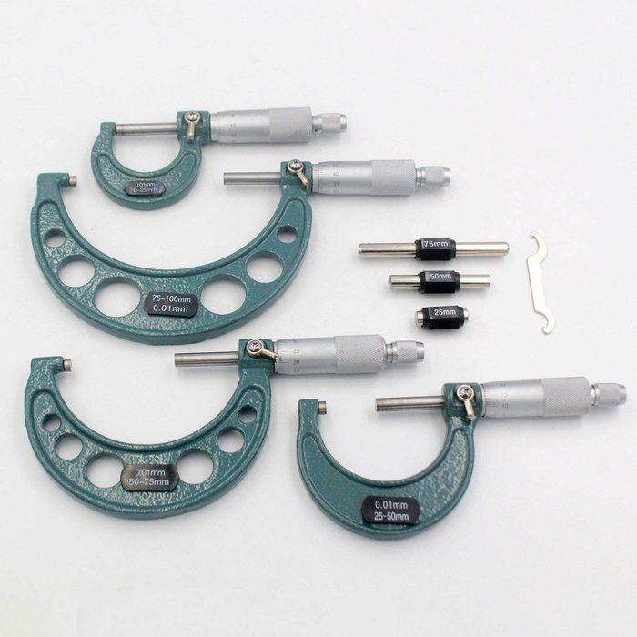 Precision Outside Micrometer with Cast Iron Spindle and Carbide Tips