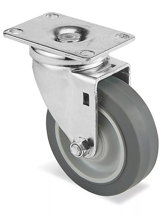 Standard Rubber Caster - Swivel, 4 x 1 1/4"