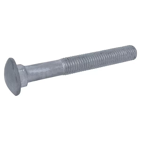 Carriage Bolt, Square Neck, 3/4 inch-10, 4 inch L, Steel, Zinc Plated