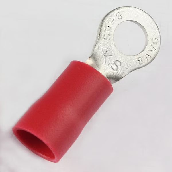 8 Ga. Ring Terminals, 1/4" Stud