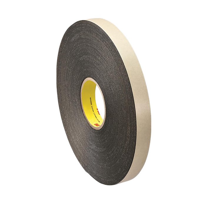 Black Double-Sided Polyethylene Foam Tape: 3/4" Wide, 72 yd Long, 1/32" Thick