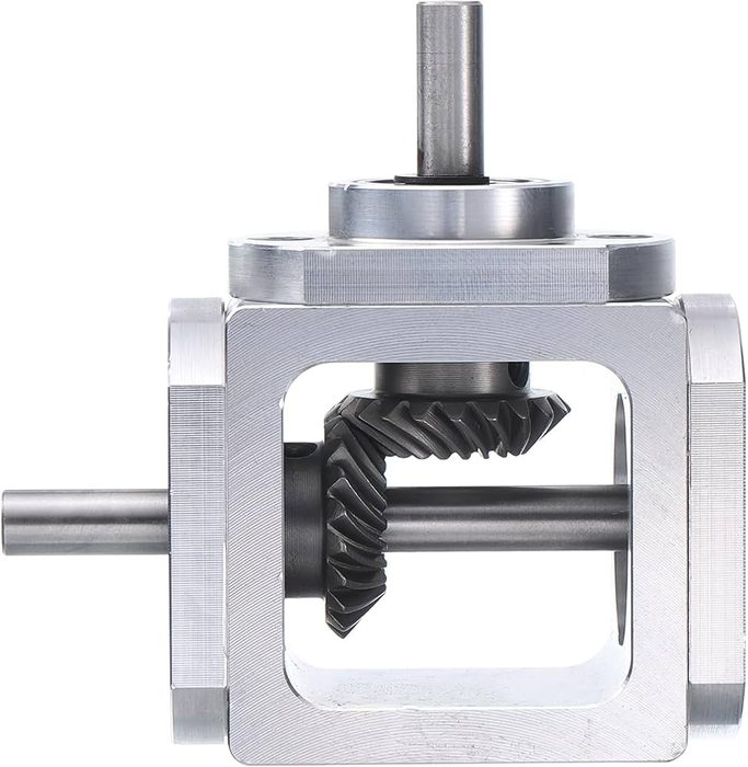 Right Angle Bevel Speed Reducer - Spiral Gear Type, AD2 Reducer Size, Single, 1:1 Ratio, Left or Right Hand Output Direction, 0.6245 in, Solid Shaft Input, 0.6245 in, Solid Shaft Output