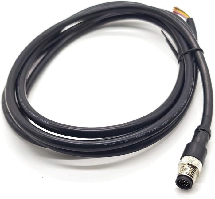 M12 Connector, A-Coded, 12 Pole, 30V, 1.5 Amp Straight