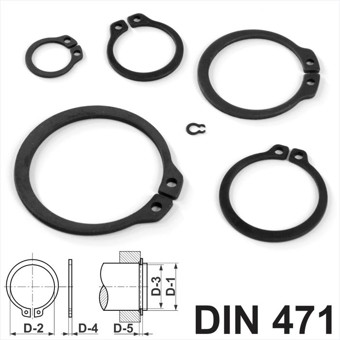 External Circlips Retaining Rings, 3mm-80mm, DIN 471