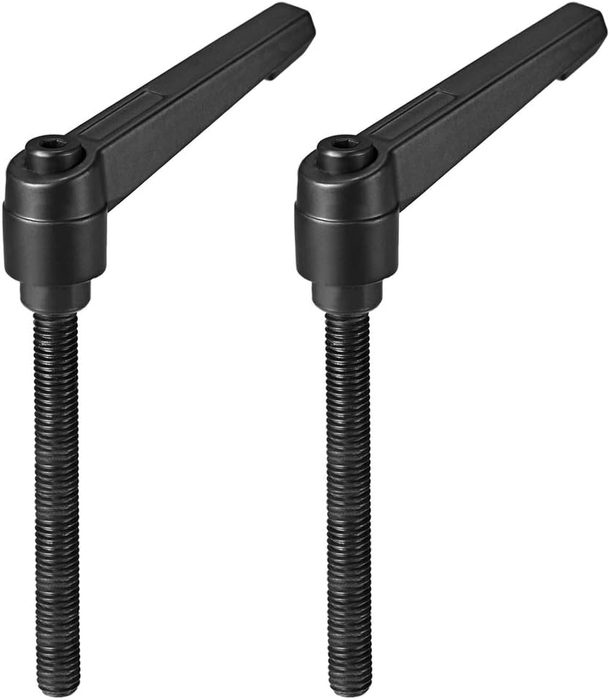 Adjustable Clamping Lever Handle M8 x 80mm Metric Black Oxide Carbon Steel Male Threaded Stud Hand Knobs Rotating Screw Handles Bolts with Locking Lever