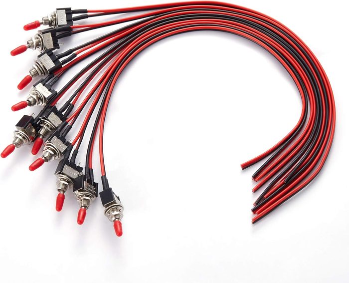 VONVOFF Toggle Switch, ON/Off SPST with Pre-soldered Wires, 3 Pins 2 Positions