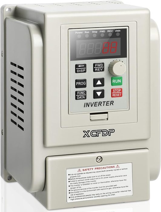 XCFDP AC 220V/4KW 6HP Variable Frequency Drive | 20A VFD Inverter, Single Phase to 3 Phase, Frequency Converter