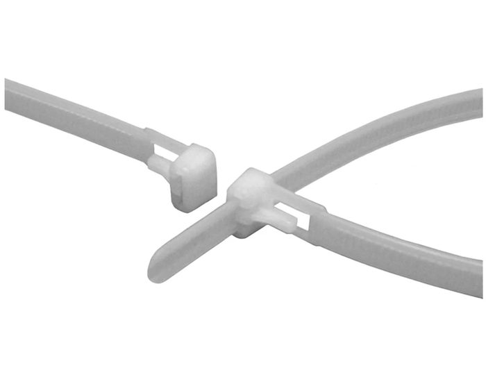 Locking Cable Tie, Natural, 50lb, 11.25"