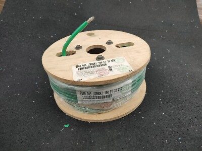 Tinned Hookup Wire, 100' spool, 6 AWG, Green, 128 Strands