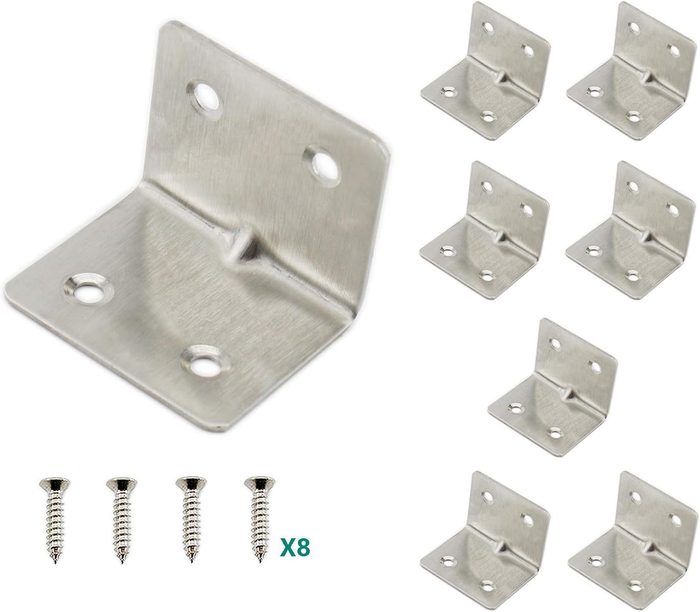 Heavy Duty Stainless Steel Corner Braces L Shape Brackets, 90 Degree Joint Right Angle Bracket Fastener 38 x 30mm/1.5 x 1.2''