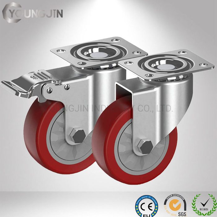 Durable Swivel Plate Casters with Locking Mechanism