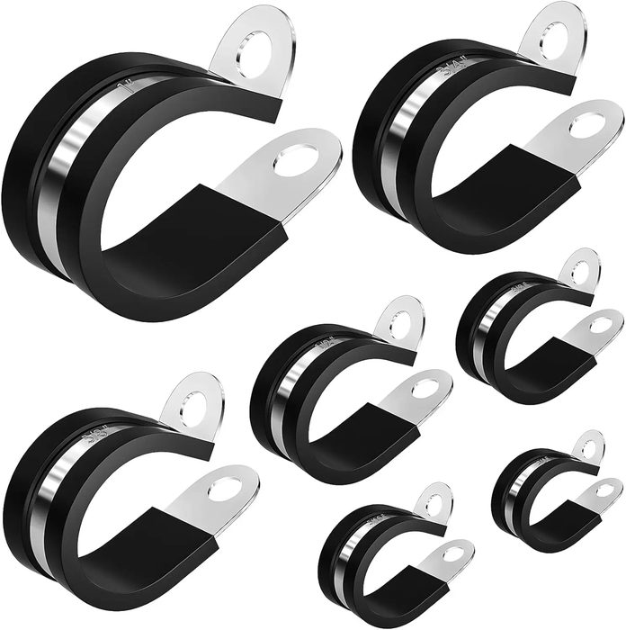 Rubber Lined Stainless Steel P Clips Mounting Brackets