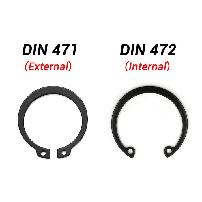 Internal & External Circlips Retaining Rings, 5mm - 150mm