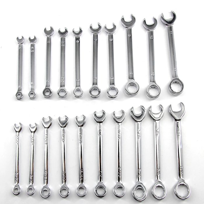 10-piece set of metric and British mini open end dual-purpose wrenches