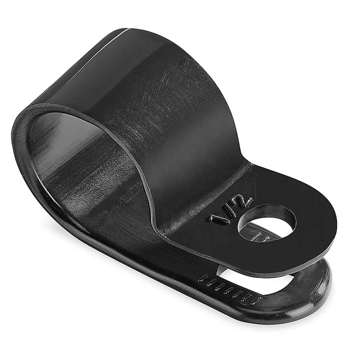 Screw Mount Cable Clips, 1/2", Black