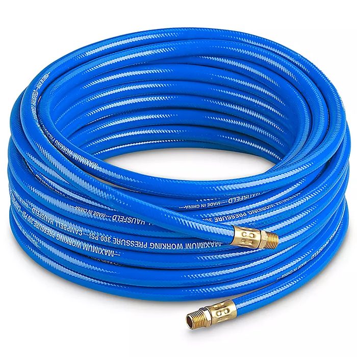 PVC Air Hose, 50', 1/4" NPT fittings