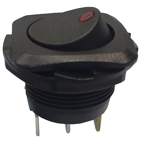 Rocker Switch, 1016 A, 125/250 V, SPST, Black