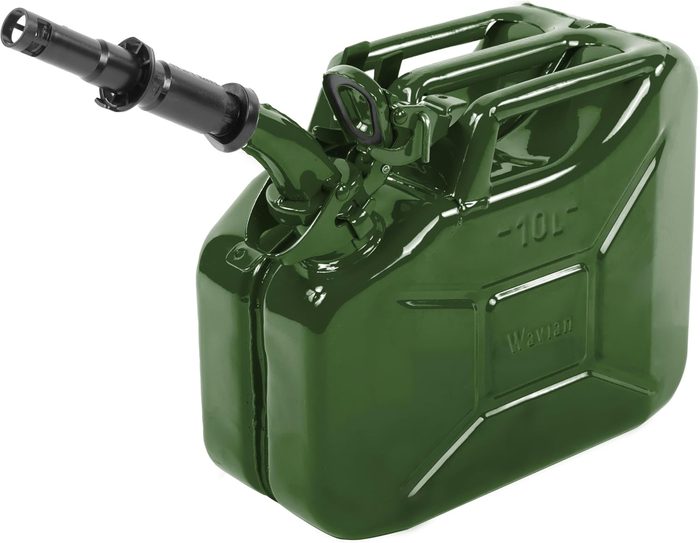 Authentic CARB Fuel Jerry Can w/Spout, Authentic NATO Jerry Can and Spout System - Rust-Proof, Green