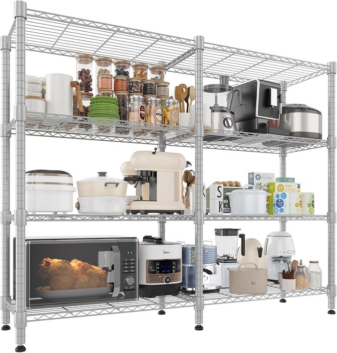 Heavy Duty 4 Tier Wire Shelving Unit Storage Rack