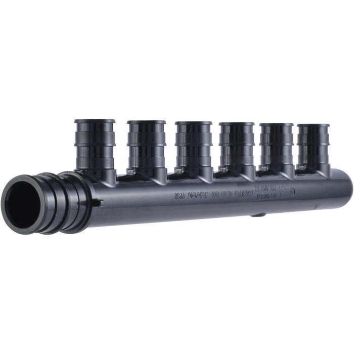 3/4 in. x 1/2 in. PEX-B Barb Poly-Alloy 6-Port Open Manifold