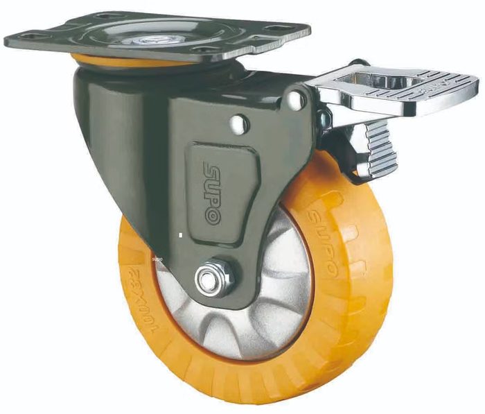 Heavy-Duty Locking Casters with Noise-Free Brakes