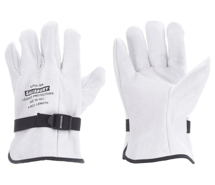 Electrical/Lineman Insulating Gloves, Size 9, Goatskin Leather, Straight Cuff, 10 in Long