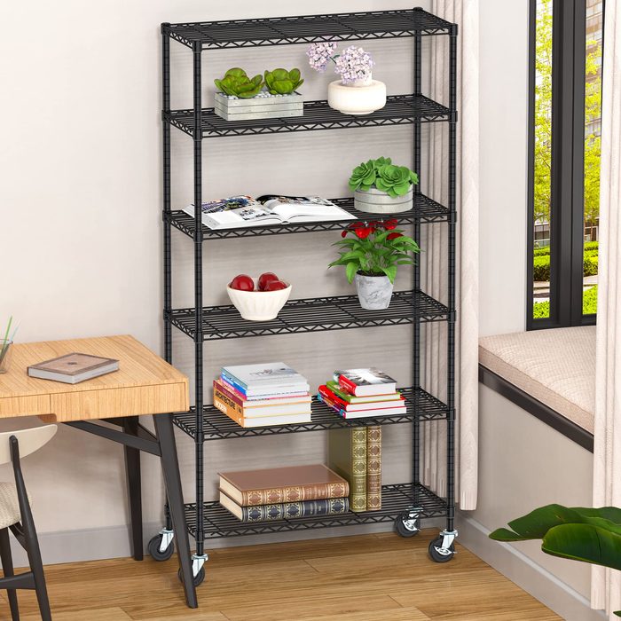 6-Tier Metal Storage Rack with Wheels