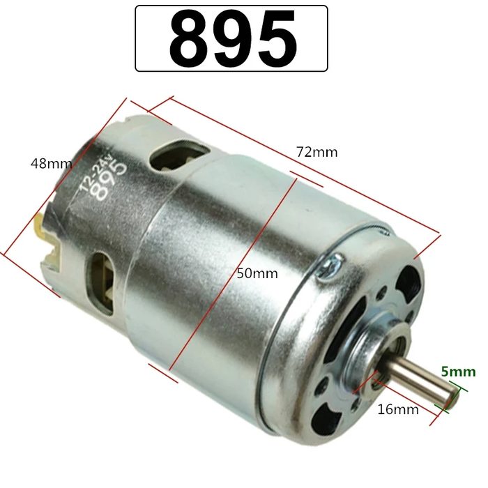 895 Dual Shaft Output DC Motor 12-24V 5000-10000RPM