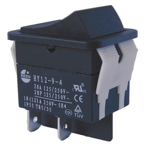 Rocker Switch, DPST, 4 Connections