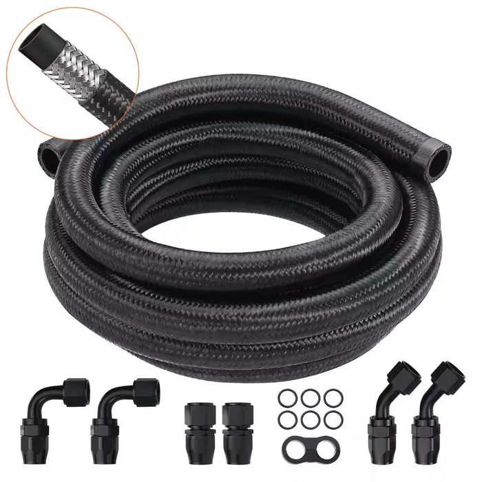 10AN Fuel Line Kit, 10 FT. Fuel Hose Kit, 0.55 in. Nylon