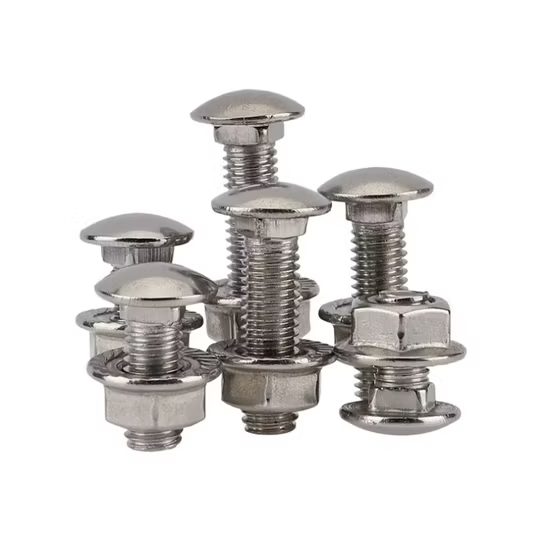 M6 M7 M8 Carbon Steel Carriage Bolts Nuts Zinc