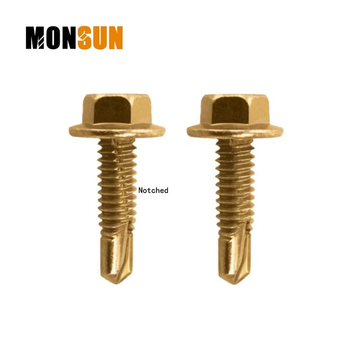 3/8-9 x 1 Unslotted Indented Hex Washer Self Tapping Screw Type A, Full Thread