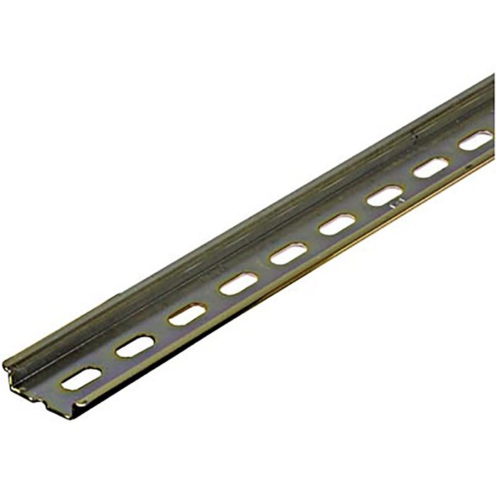 Plated Steel Closed End DIN Rail, 525 mm Long