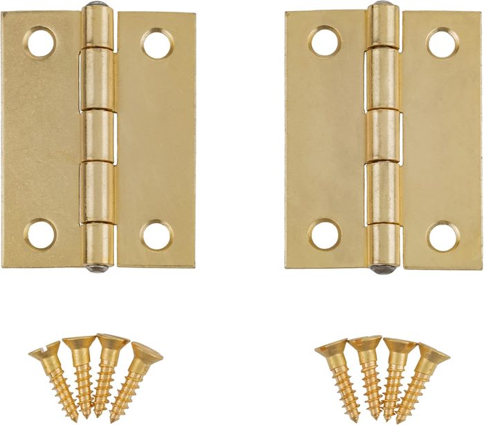 Brass Plated Butt Hinges, 2" High x 1-1/2" Wide