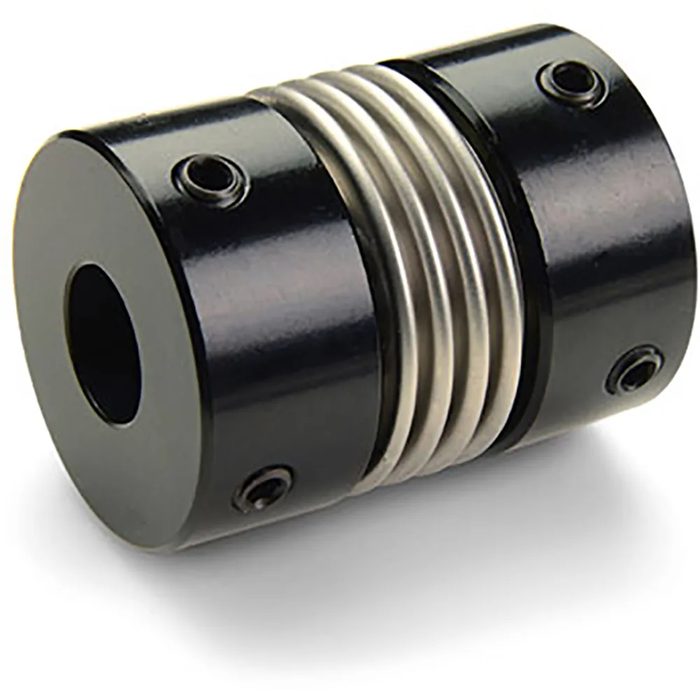 Bellows Coupling, 14 mm Bore Dia 1, 12 mm Bore Dia 2