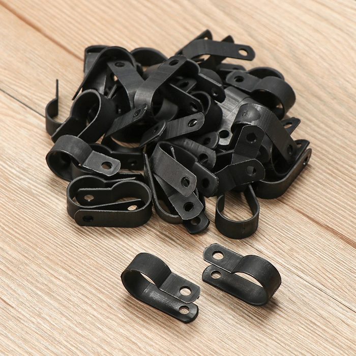 Plastic P Clip Black Hose Fastener Electric Bundling
