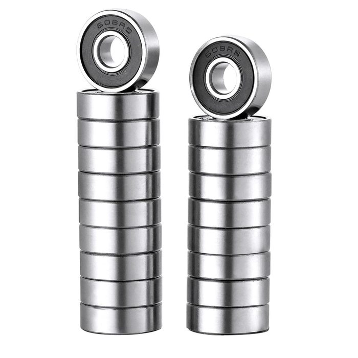 608 2RS Bearings, 8x22x7mm RS Ball Bearing Grease Seal Assembly Roller Skateboard Bearings, Double Rubber Sealed Miniature Deep Groove Ball Bearing