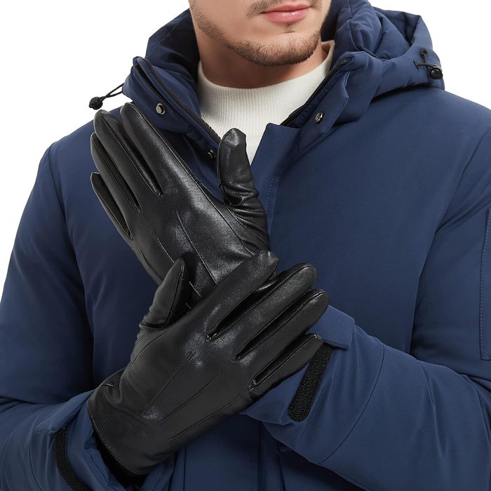 Men's Classic Black Winter Full Finger Touchscreen Gloves