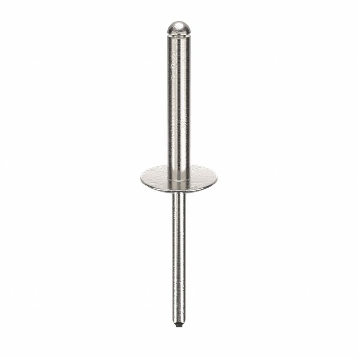 Blind Rivet, Large Flange, 2 1/2 in Overall Lg, 2.5 in L, 0.183 in dia