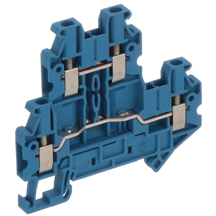 12 AWG 5.2mm Blue DIN Rail Mount Terminal Block