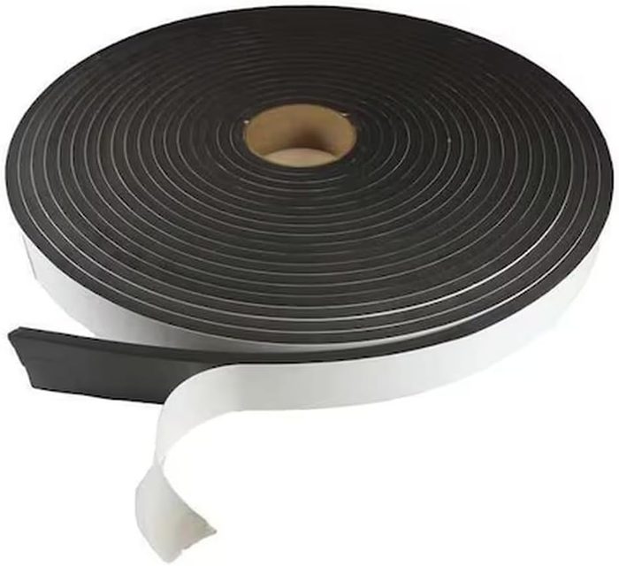EPDM Neoprene SBR Strip, L 50 ft, Black