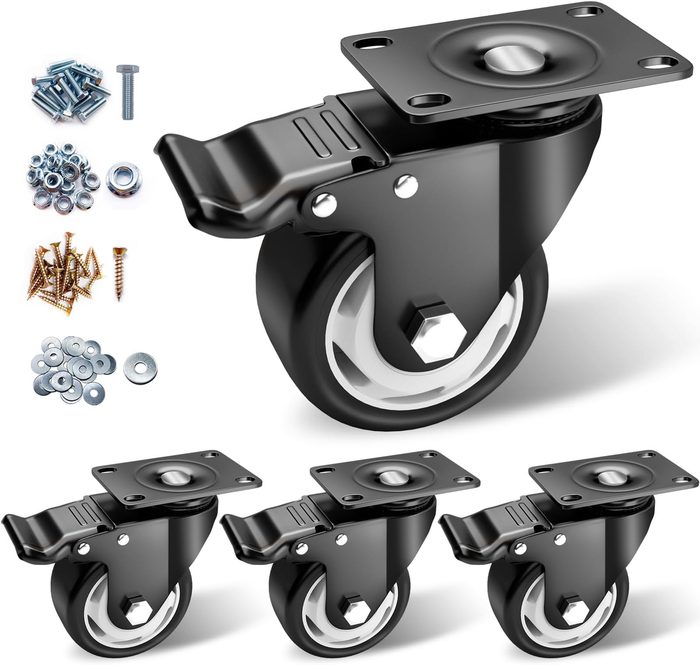 Heavy-Duty Locking Casters with 360 Swivel