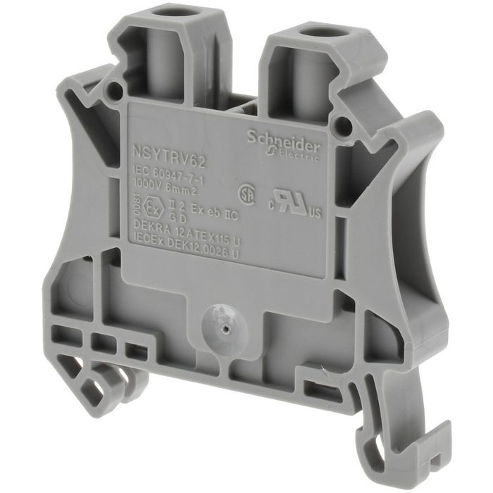 1 Pole 1000 Volt 57 Amp DIN Rail Mount Polyamide Passthrough Terminal Block