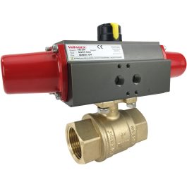 1" Brass Ball Valve - Pneumatic Actuator - Spring Return
